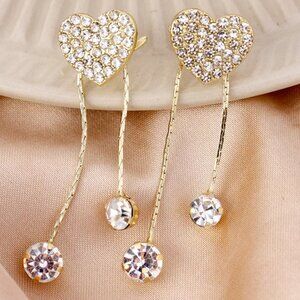🌺 🌺 🌺Sparkling Heart  Zircon Tassel Earrings